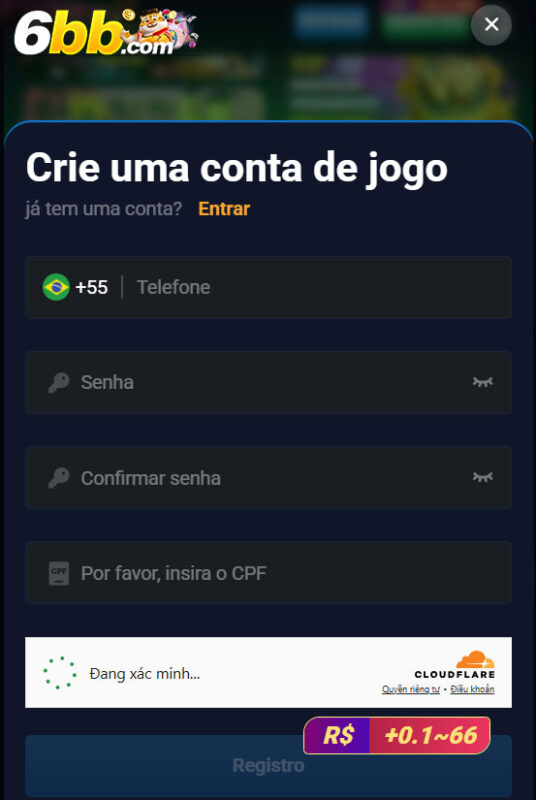 Instruções para etapas fáceis e bem-sucedidas de registro 6BB